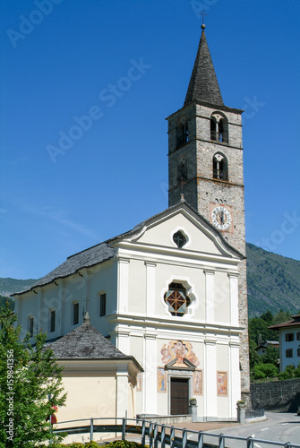 Foto Church at the village of Aquila on the Swiss alps