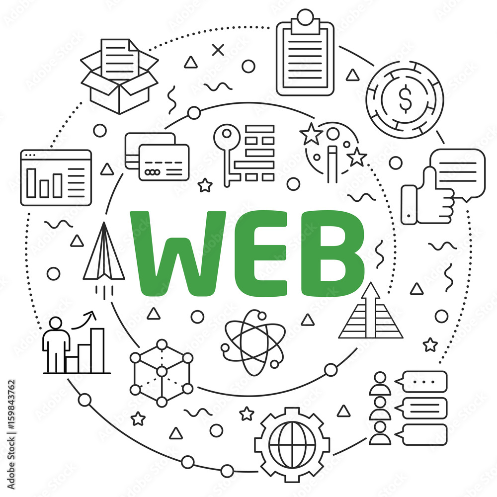 Linear illustration for presentations in the round  web