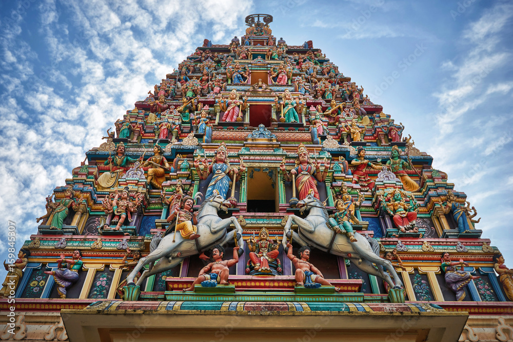 Sri Mahamariamman hindu temple in Kuala Lumpur - obrazy, fototapety, plakaty 