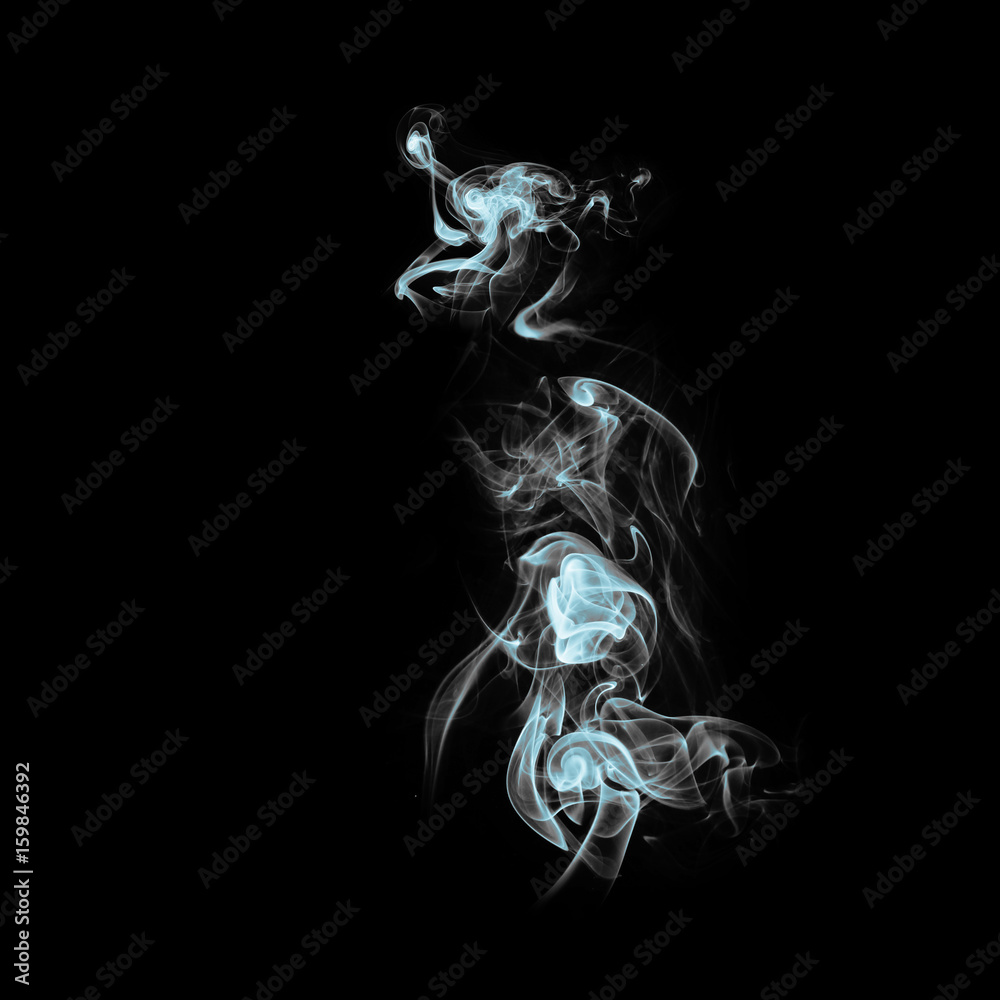 White smoke isolated on black background White smoke isolated on black background