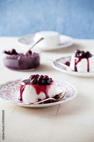 Panna Cotta With Cherry Topping