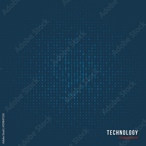 Abstract matrix digital background. Software developer programming, binary computer code. Coding, hacker concept. Vector illustration.