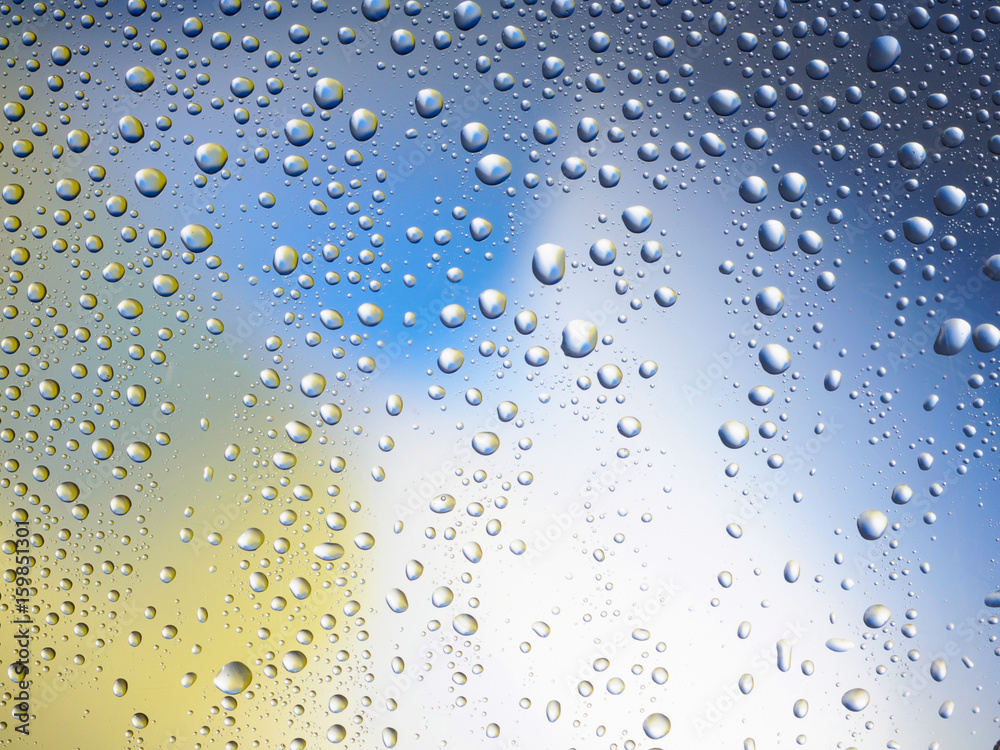 Water drops color background rain glass space rainbow. Water drops color background rain glass space rainbow.