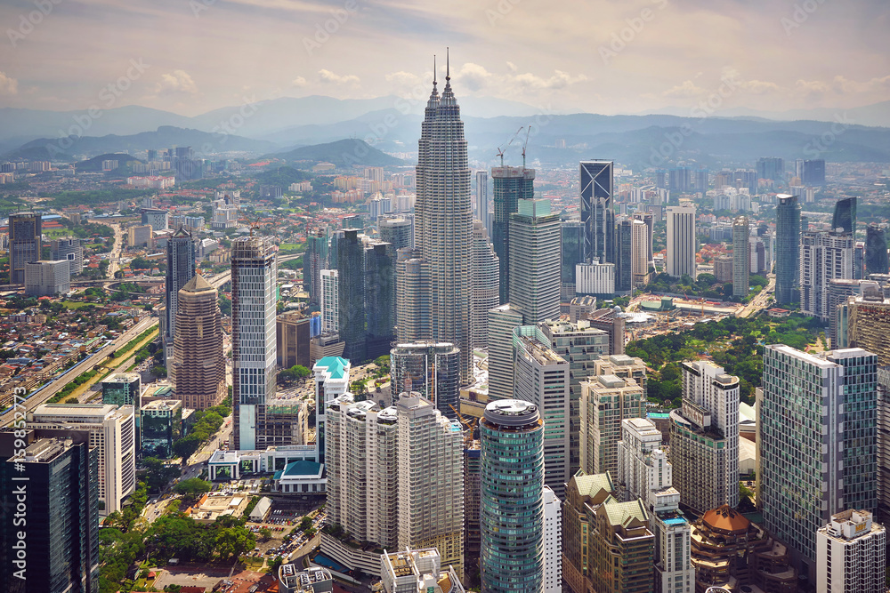 Aerial view of Kuala Lumpur in the morning