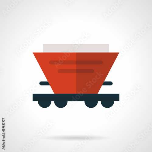 Red hopper wagon flat vector icon