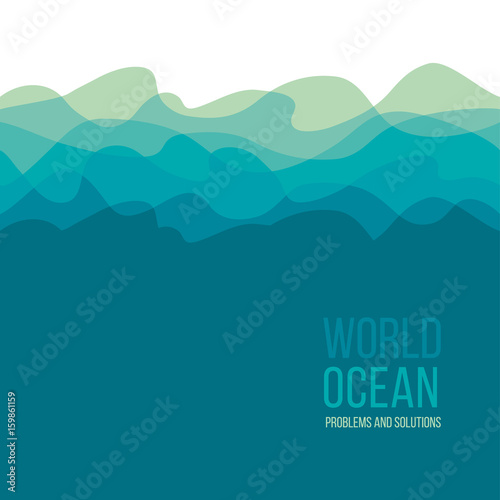 Abstract water wave design element. vector illustration of sea and ocean for surface design, card, poster, header, caver.