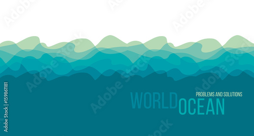 Abstract water wave design element. vector illustration of sea and ocean for surface design, card, poster, header, caver.
