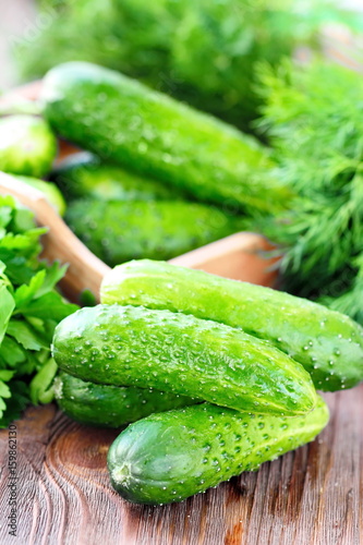 Fresh cucumbers for salad