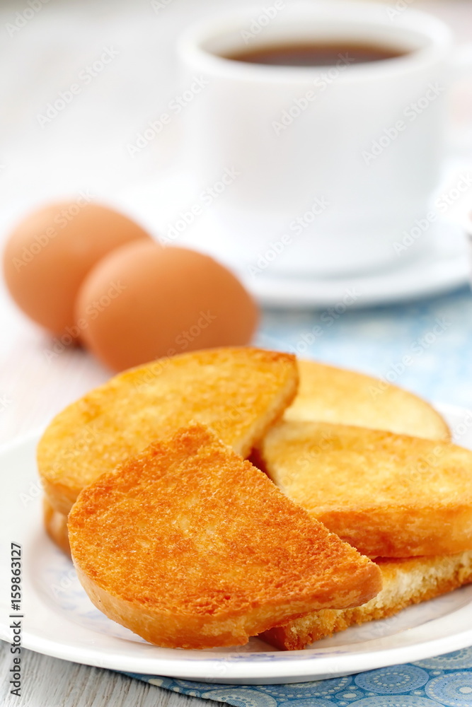 Boiled eggs and toasts for breakfast Boiled eggs and toasts for breakfast