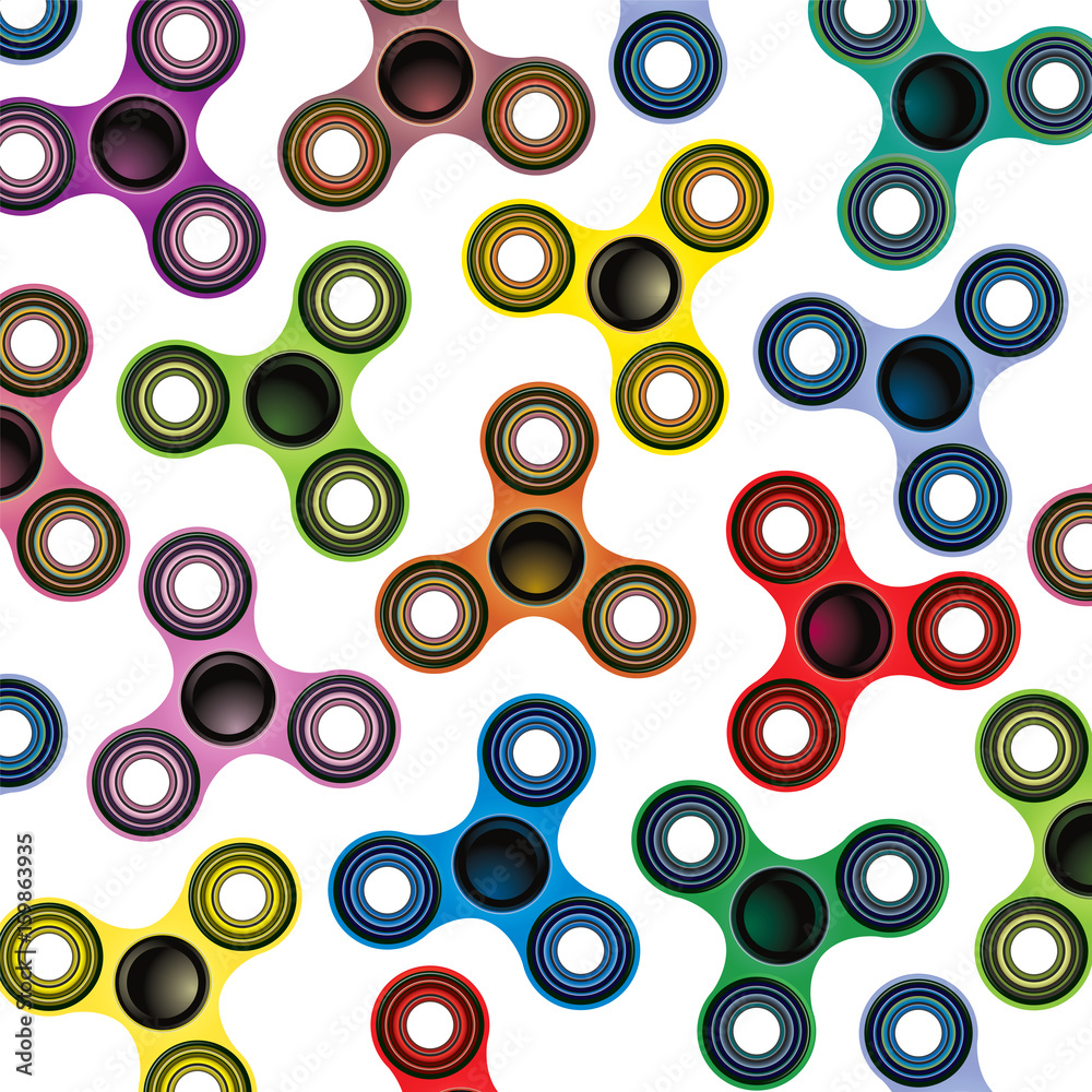 Fidget Spinner Focus Toy Colorful Background Illustration