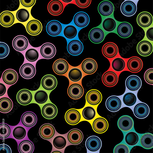 Fidget Spinner Focus Toy Colorful Background Illustration