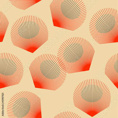 graphic feathers floating seamless pattern in red shades