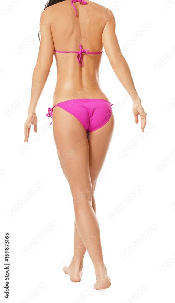 Beautiful young woman in bikini on white background Beautiful young woman in bikini on white background