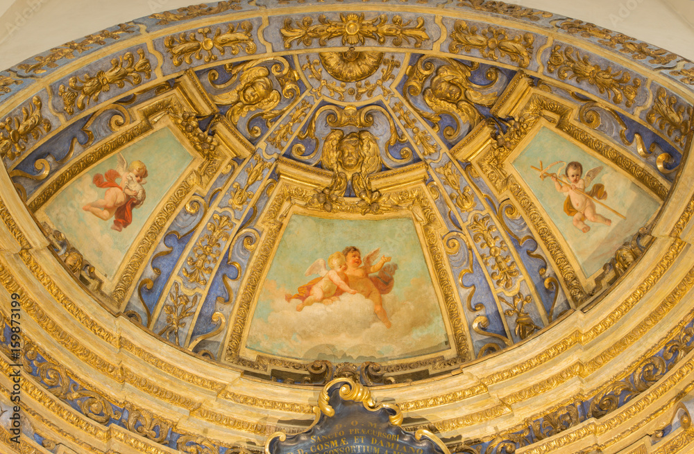 TURIN, ITALY - MARCH 13, 2017: The baroque apse of side chapel in Cattedrale di San Giovanni Battista by Giovanni Andrea Casella (1619  - 1685).