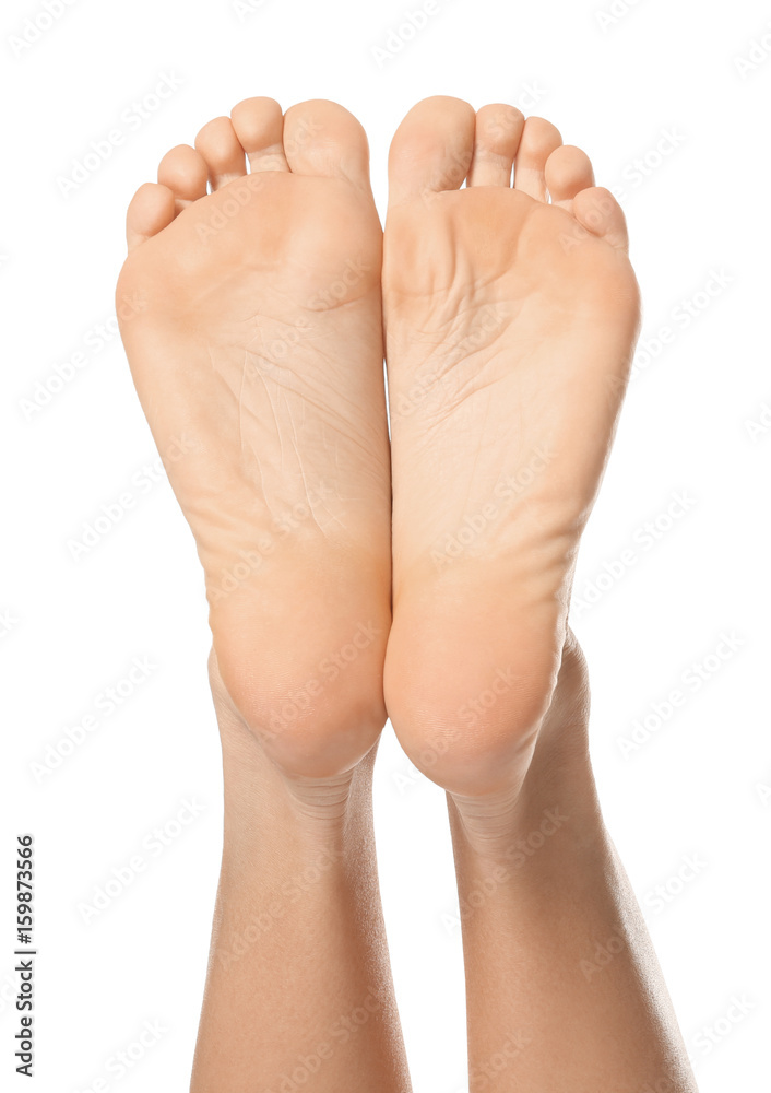 Legs of young woman on white background Legs of young woman on white background