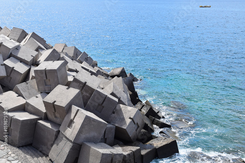 A Detail of Breakwater in Gran Canaria. photo