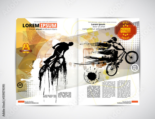 Sport magazine layout, easy editable vector