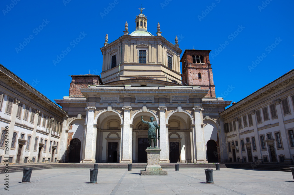 MILAN, ITALY, JUNE 7, 2017 - The Basilica of San Lorenzo Maggiore in MIlan, Italy