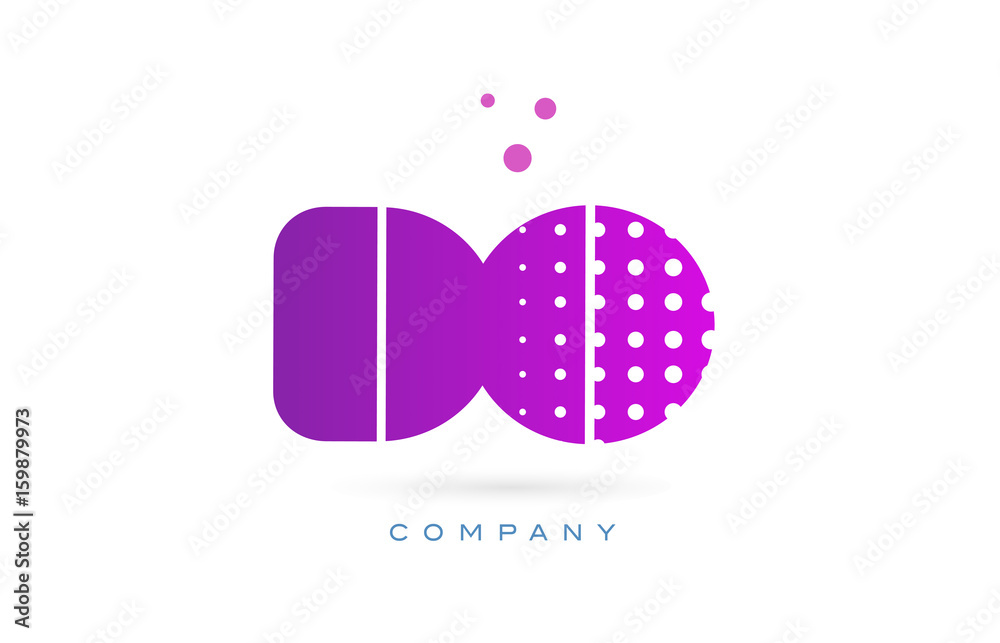do d o pink dots letter logo alphabet icon