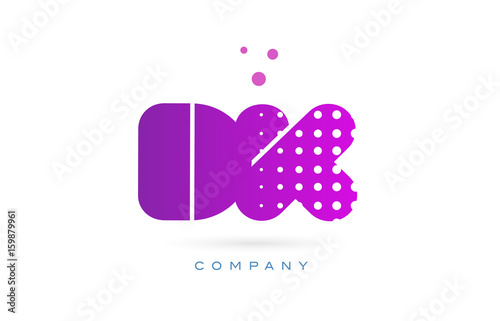 dk d k pink dots letter logo alphabet icon