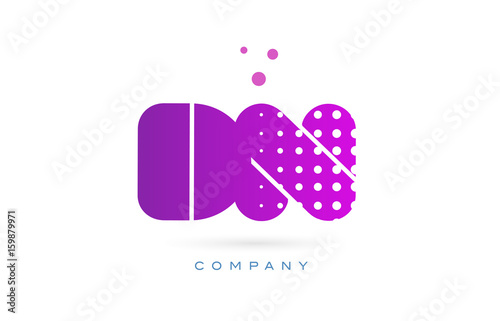 dn d n pink dots letter logo alphabet icon