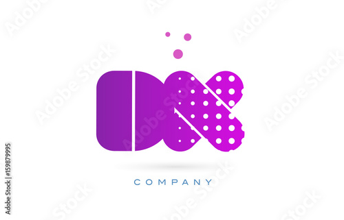dx d x pink dots letter logo alphabet icon
