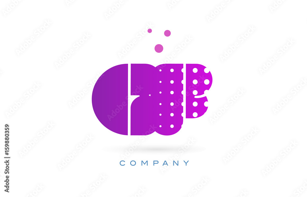 gf g f pink dots letter logo alphabet icon