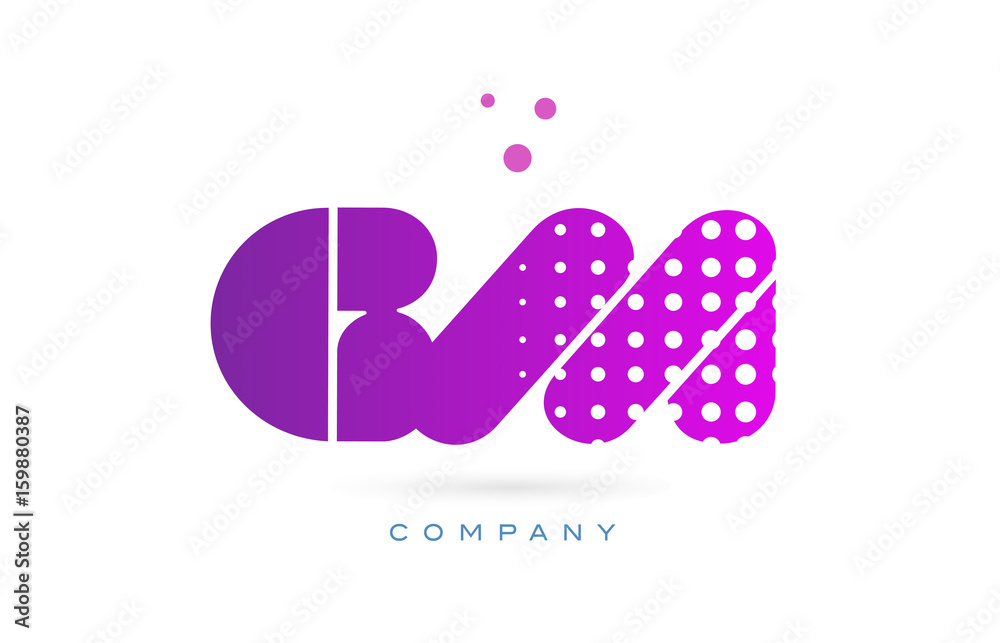 gm g m pink dots letter logo alphabet icon