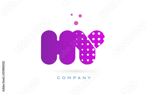 hy h y pink dots letter logo alphabet icon