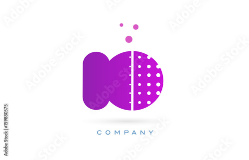 io i o pink dots letter logo alphabet icon