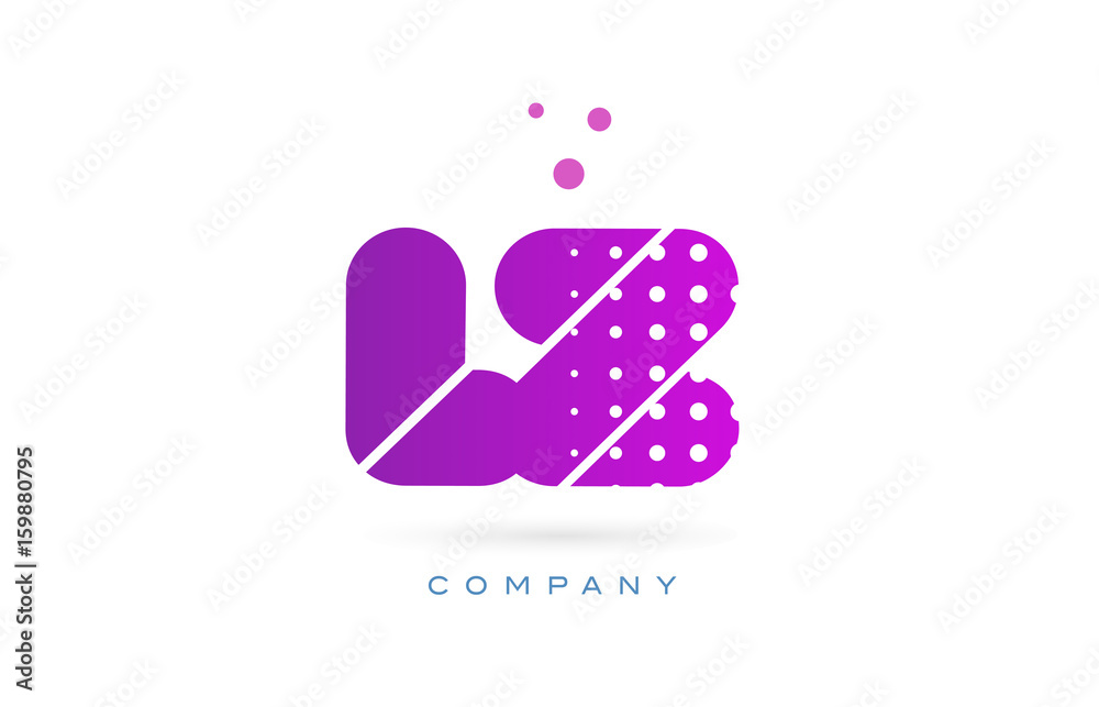 lz l z pink dots letter logo alphabet icon
