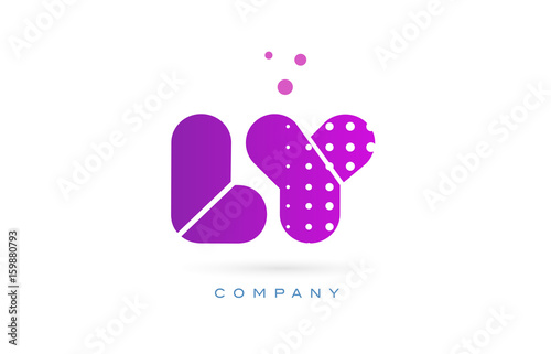 ly l y pink dots letter logo alphabet icon