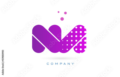 na n a pink dots letter logo alphabet icon