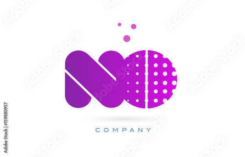 no n o pink dots letter logo alphabet icon