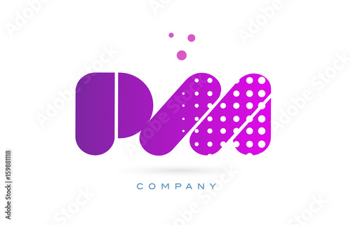 pm p l pink dots letter logo alphabet icon