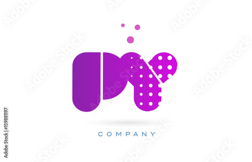 py p y pink dots letter logo alphabet icon