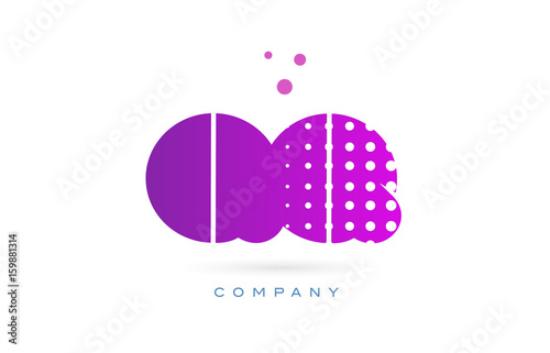 qq q q pink dots letter logo alphabet icon