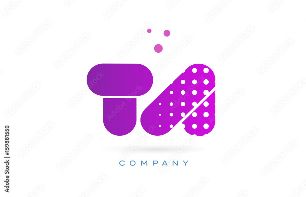 ta t a pink dots letter logo alphabet icon ta t a pink dots letter logo alphabet icon