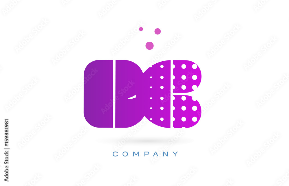 Fototapeta premium bc b c pink dots letter logo alphabet icon