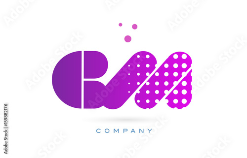 cm c m pink dots letter logo alphabet icon