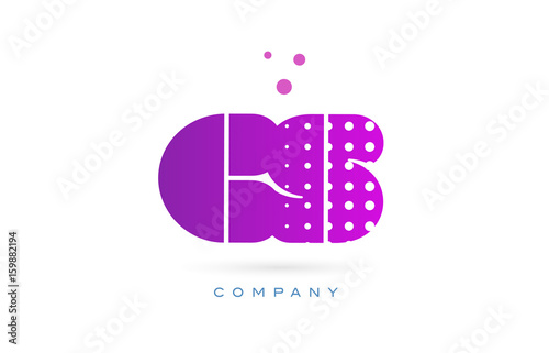 cs c s pink dots letter logo alphabet icon