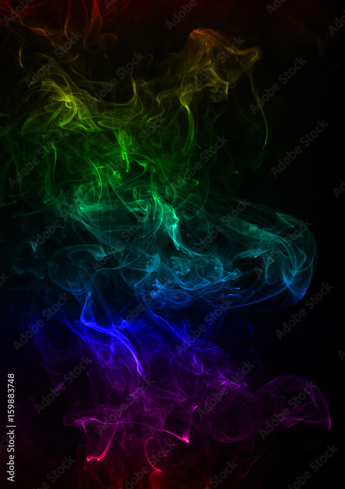 Fototapeta premium Colored smoke on a black background
