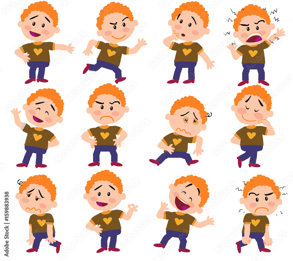 Premium Vector | Woman in jeans standing in different poses isolated