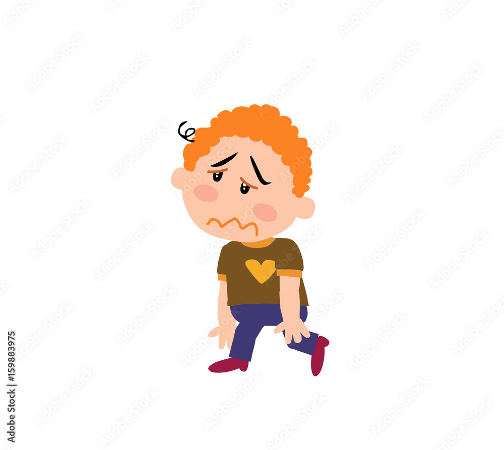Cartoon character boy dizzy; isolated vector illustration. Cartoon character boy dizzy; isolated vector illustration.
