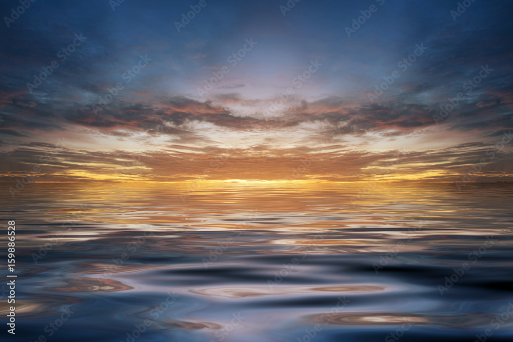 Obraz premium Sunset in the river with beautiful light.