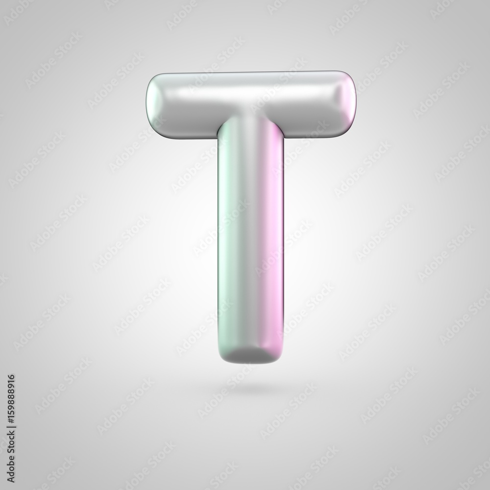 Glossy perl letter T uppercase isolated on white background Glossy perl letter T uppercase isolated on white background