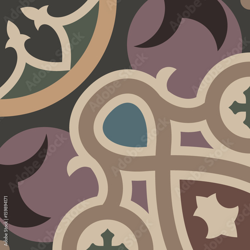 Handmade encaustic cement tile. Vector EPS 10