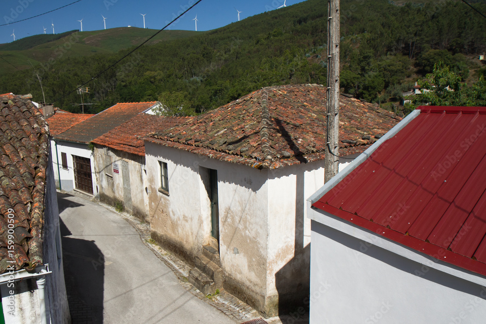 view on houses in portuguese village view on houses in portuguese village