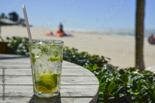 Mojito drink in a tropical beach
