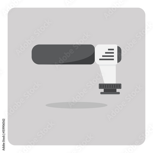 Vector of flat icon, External microphone for camera on isolated background
